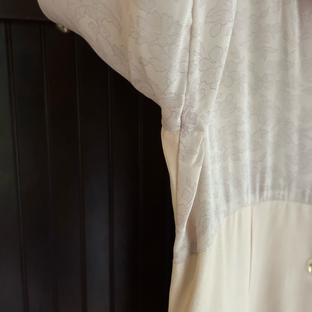 VINTAGE 90S POSITIVE INFLUENCE Floral Block Cream Duster Jacket Artsy | Size 12 - Picture 9 of 13